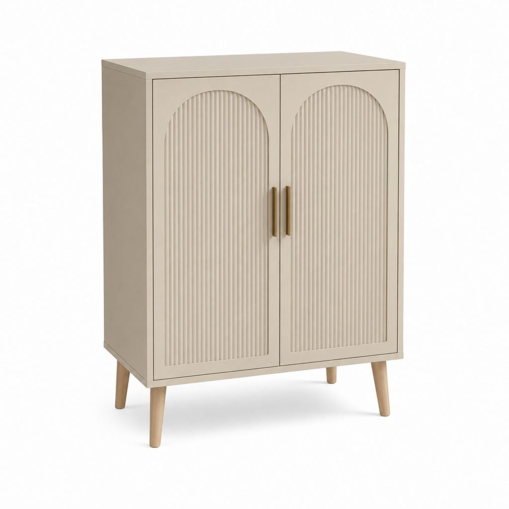 Sideboard mit 2 Türen Beige MDF rechteckig 80 x 40 x 100 cm
