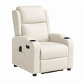 Elektrischer Relaxsessel Creme PU-Kunstleder mit Liegefunktion 85 x 96 x 104 cm