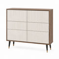 Sideboard mit 6 Schubladen in Walnuss Braun und Creme MDF 100 x 40 x 90 cm