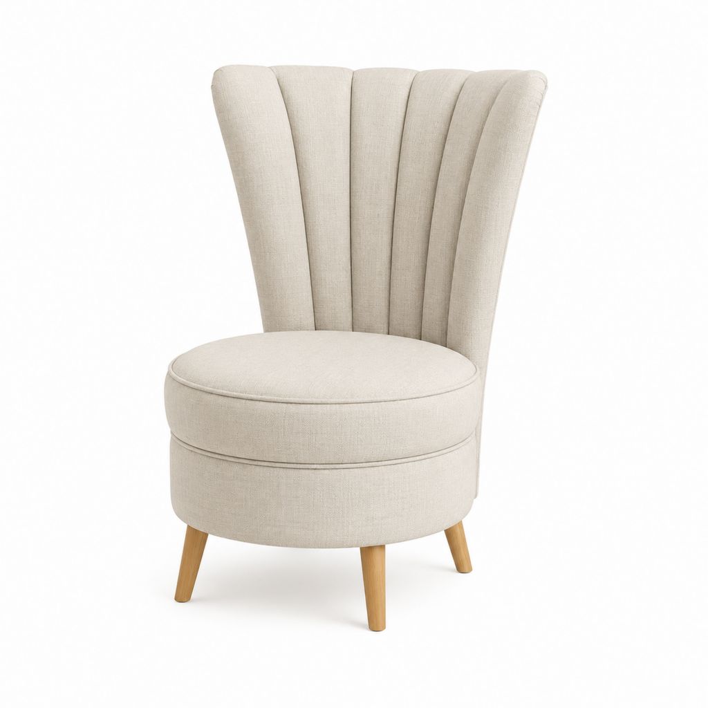 Polstersessel Beige mit Polyesterbezug und Massivholzbeinen 62 x 65 x 78 cm
