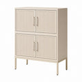 Sideboard aus pulverbeschichtetem Stahl Beige mit 4 Türen 80 x 40 x 120 cm