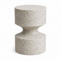 Runder Beistelltisch aus Terrazzo-Beton in Beige-Schwarz 40 x 45 cm
