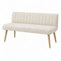 Gepolsterte Schlafzimmerbank mit Rückenlehne Beige Polyester Rechteckig 120 x 60 x 85 cm
