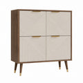 Sideboard mit 4 Türen in Walnussbraun Creme MDF rechteckig 90 x 40 x 110 cm